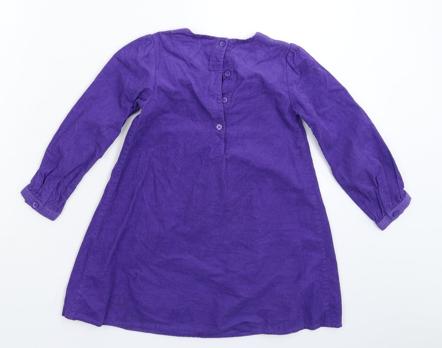 Marks and Spencer Girls Purple  Corduroy Shirt Dress  Size 4-5 Years