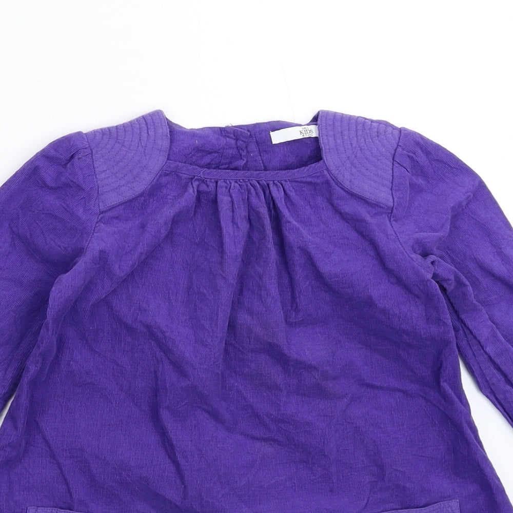 Marks and Spencer Girls Purple  Corduroy Shirt Dress  Size 4-5 Years