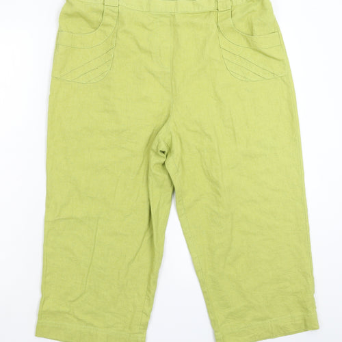Classics Womens Green   Cropped Trousers Size 20 L20 in