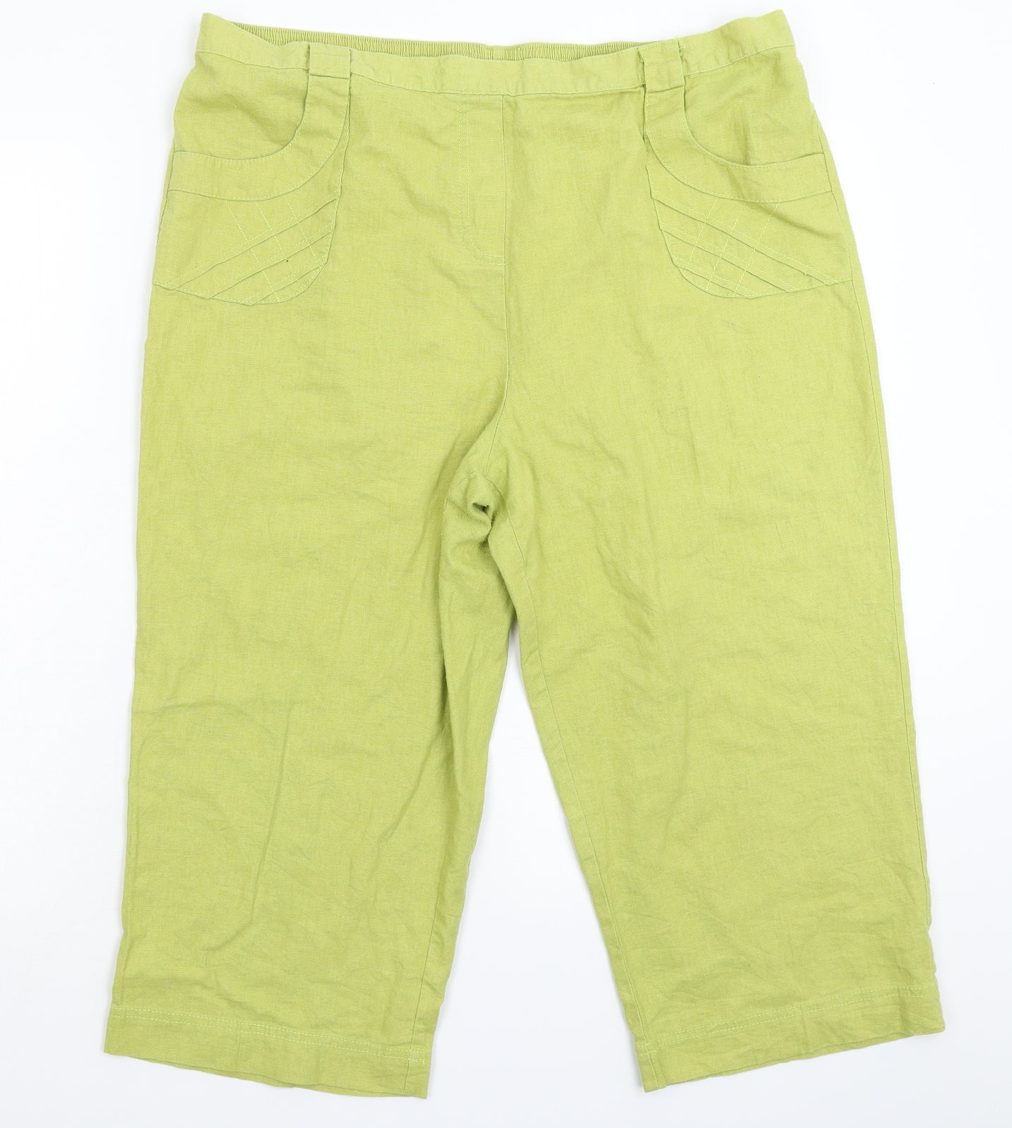 Classics Womens Green   Cropped Trousers Size 20 L20 in