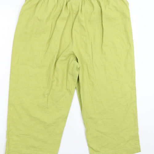 Classics Womens Green   Cropped Trousers Size 20 L20 in