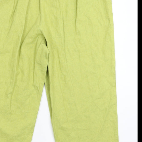 Classics Womens Green   Cropped Trousers Size 20 L20 in