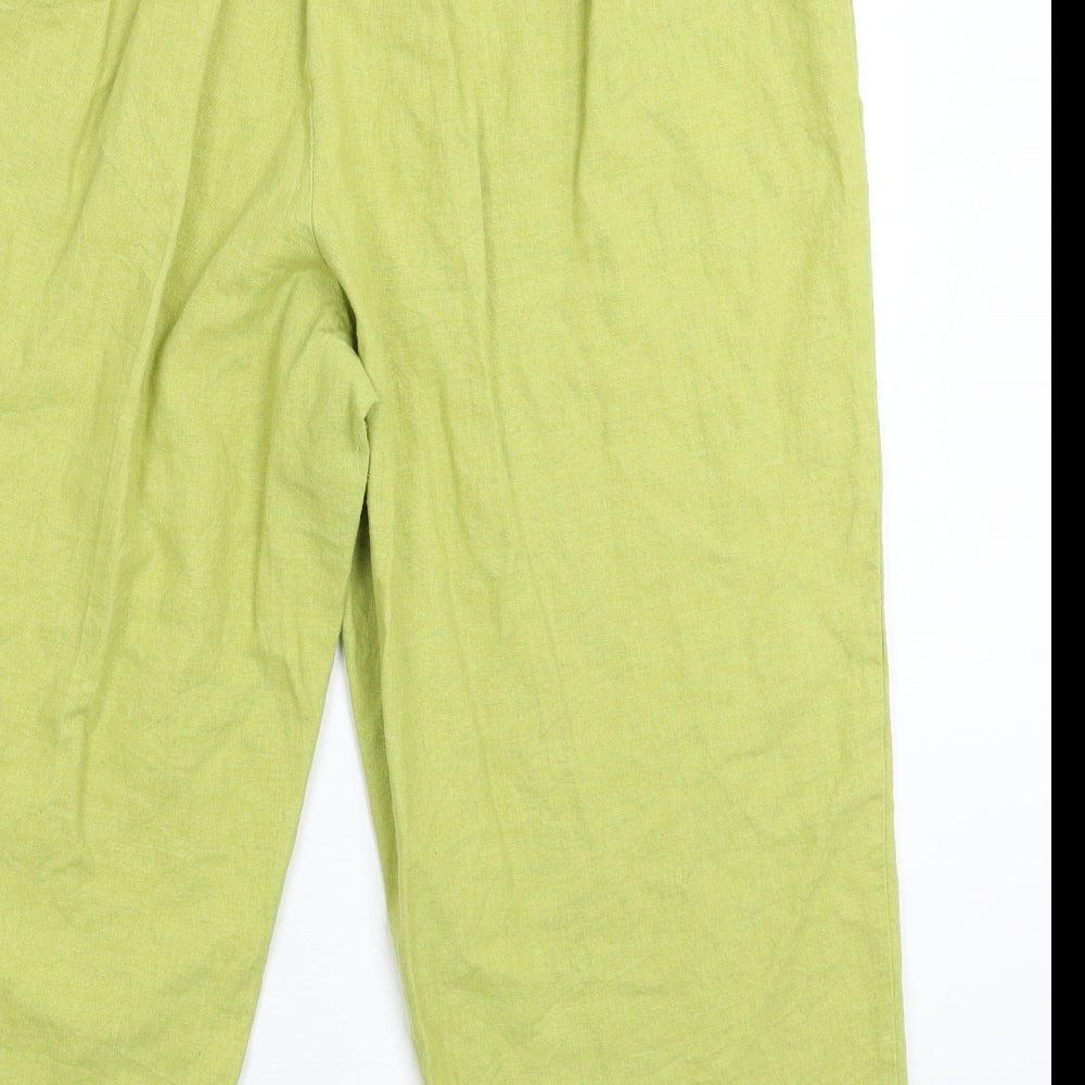 Classics Womens Green   Cropped Trousers Size 20 L20 in