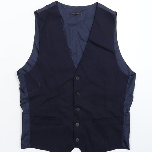 Marks and Spencer Mens Blue   Jacket Suit Waistcoat Size S