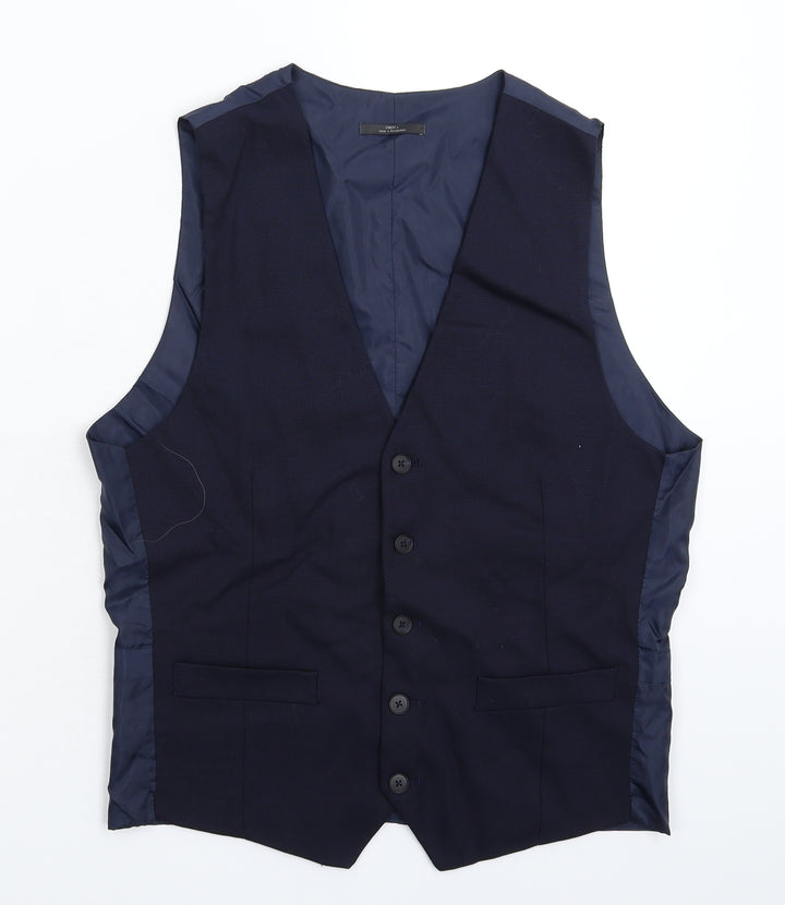 Marks and Spencer Mens Blue Jacket Suit Waistcoat Size S