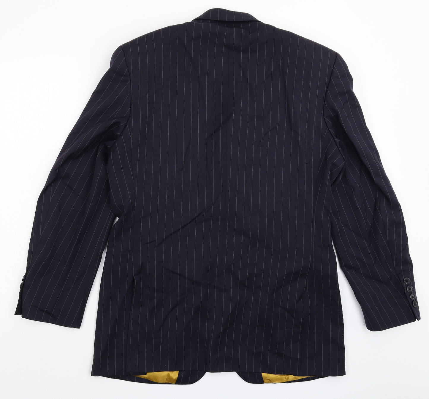 The Suit Room Mens Blue Striped  Jacket Suit Jacket Size 38
