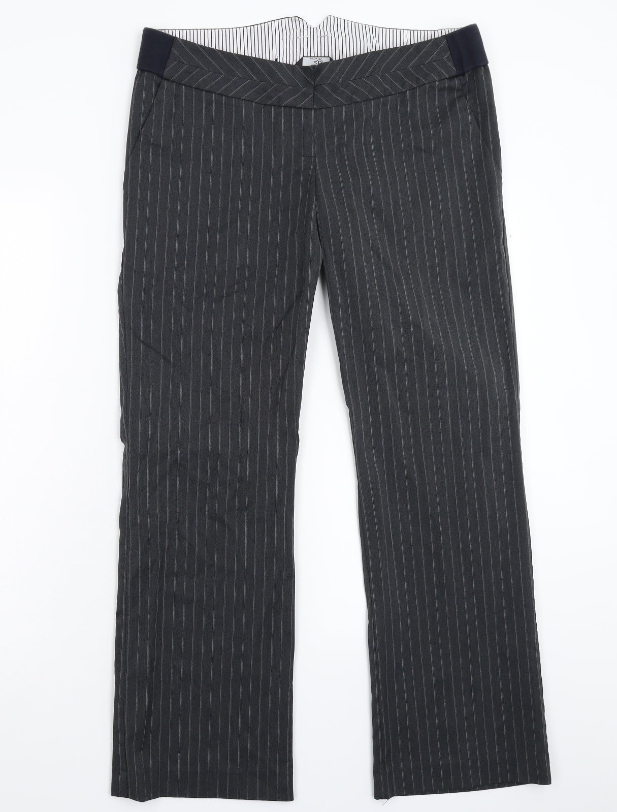 Mothercare Womens Grey Striped  Trousers  Size 34 in L30 in