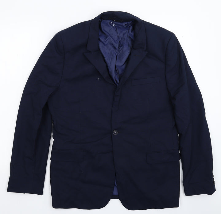 Topman Mens Blue   Jacket Suit Jacket Size 42