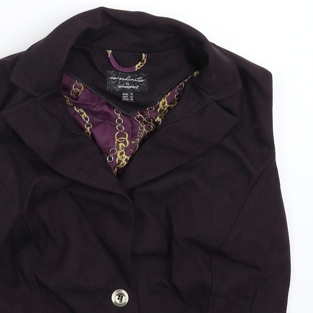 Atmosphere Womens Brown Herringbone  Jacket Waistcoat Size 14