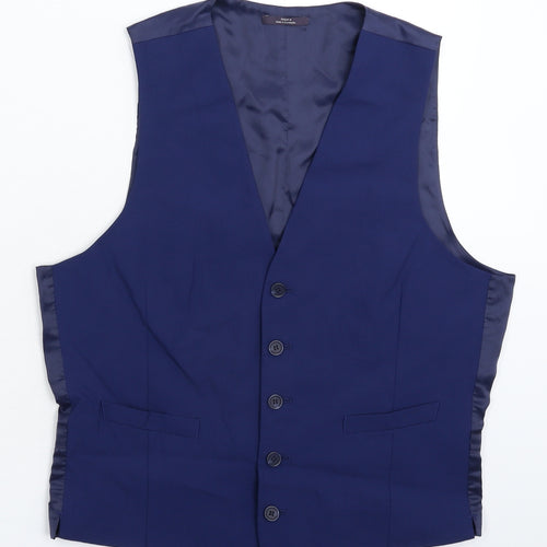 Marks and Spencer Mens Blue   Jacket Suit Waistcoat Size M