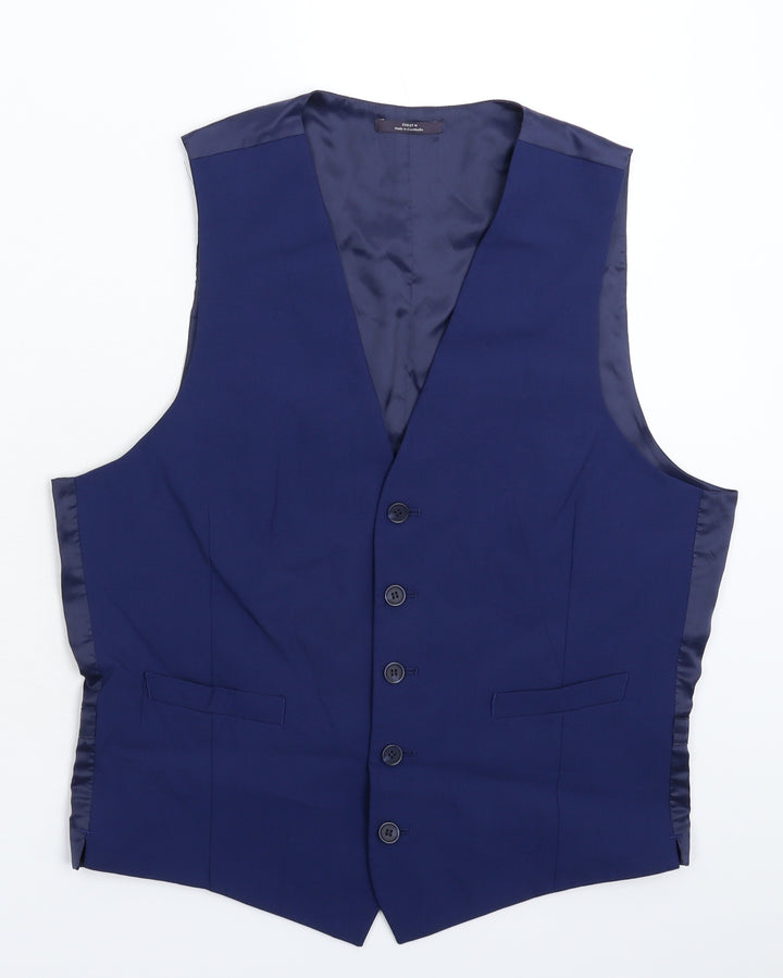 Marks and Spencer Mens Blue   Jacket Suit Waistcoat Size M