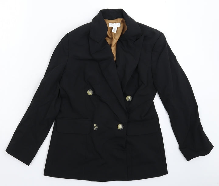 Topshop Womens Black Jacket Suit Jacket Size 8