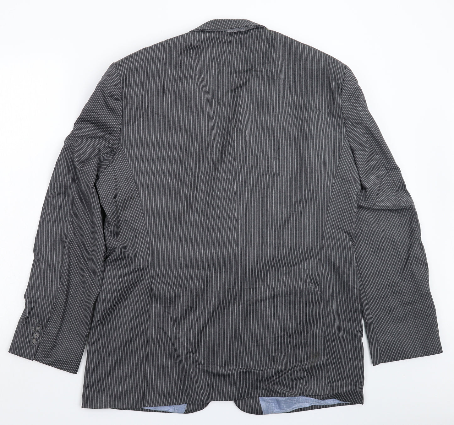 Jeff Banks Mens Grey Striped  Jacket Suit Jacket Size 44
