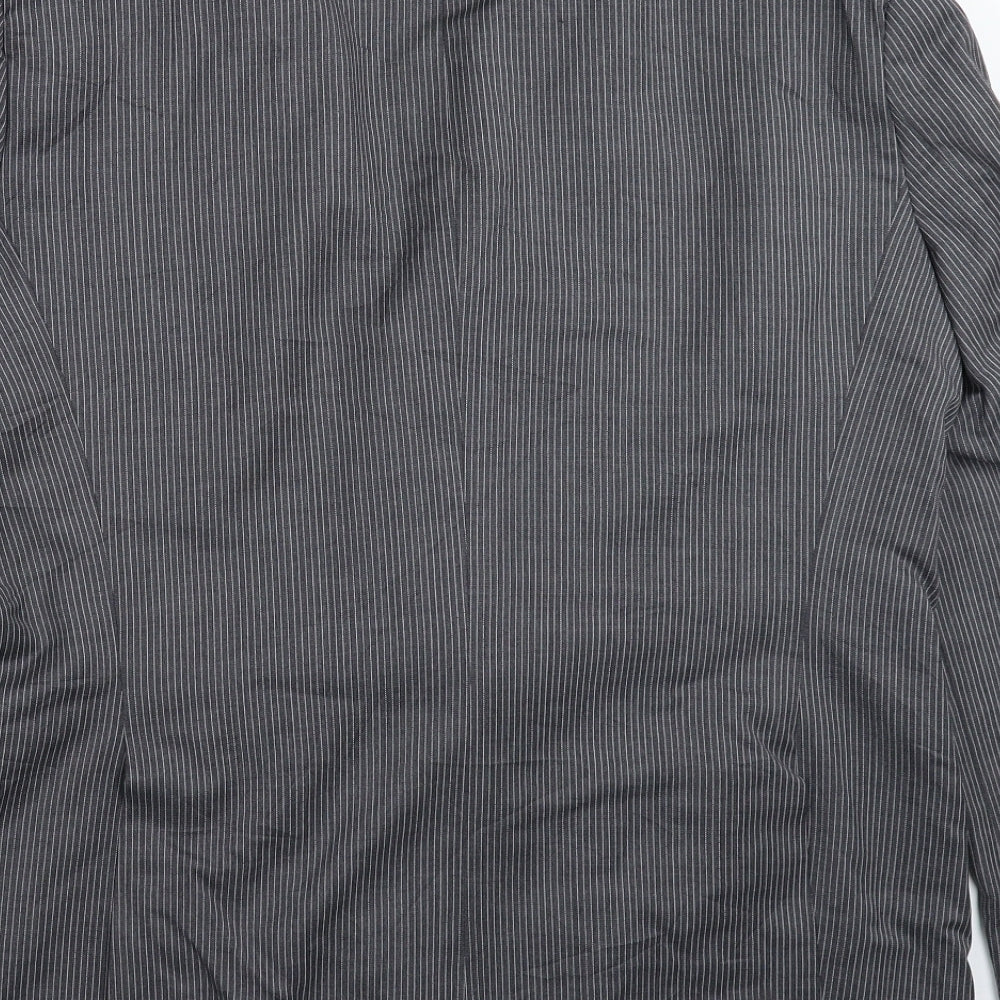 Jeff Banks Mens Grey Striped  Jacket Suit Jacket Size 44