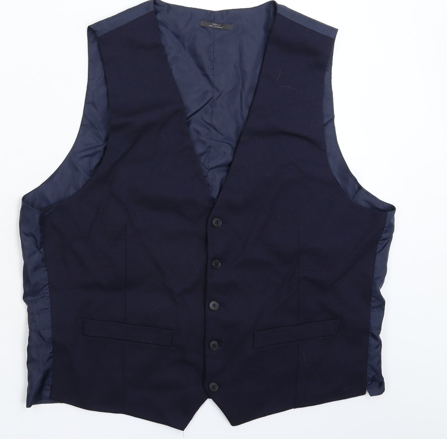Marks and Spencer Mens Blue   Jacket Suit Waistcoat Size XL