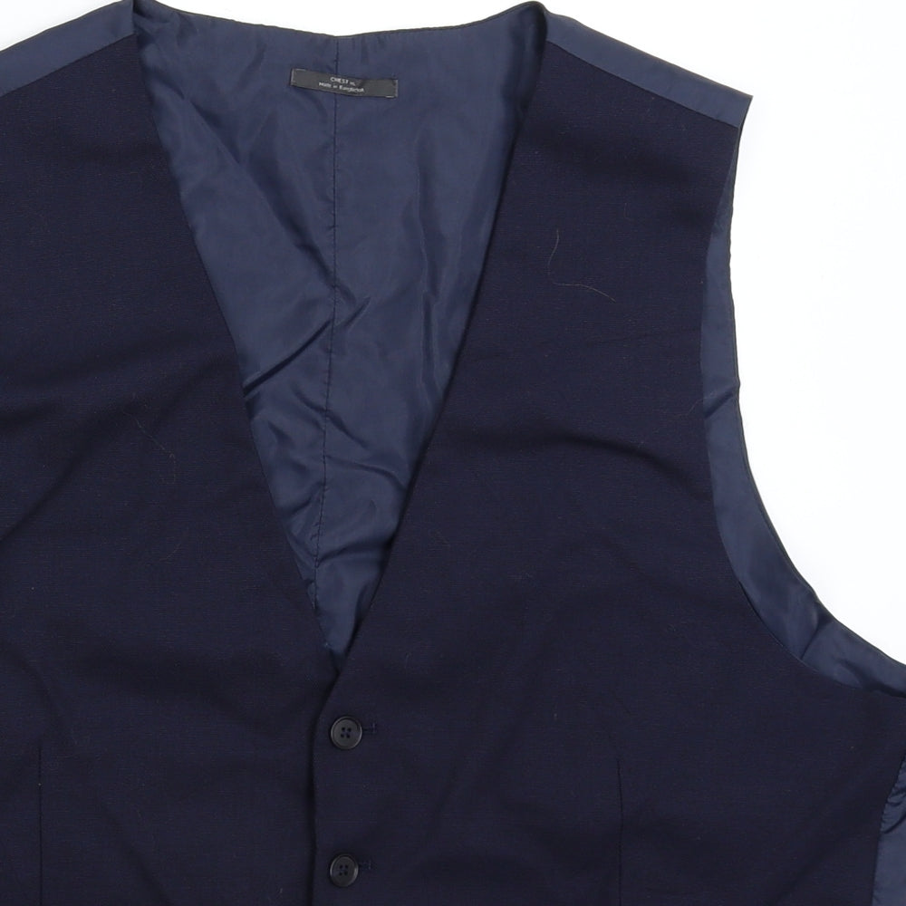 Marks and Spencer Mens Blue   Jacket Suit Waistcoat Size XL
