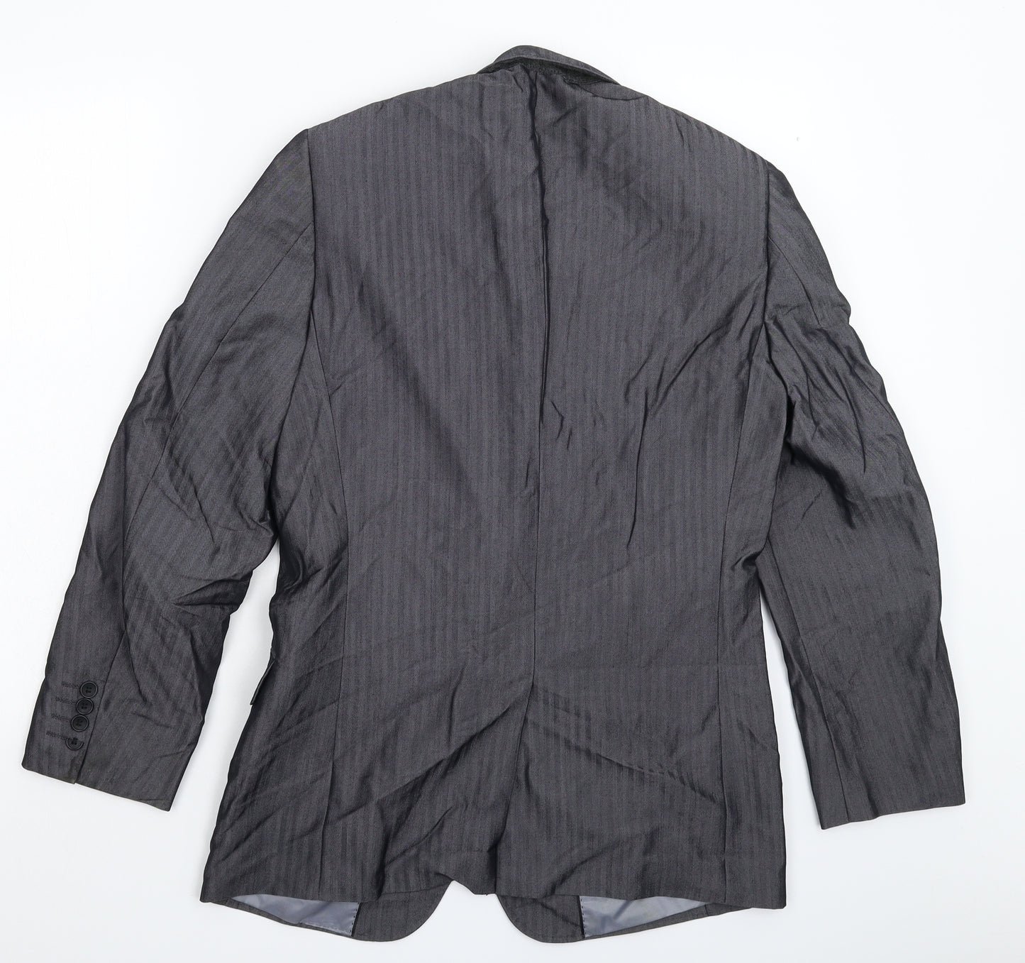 Primark Mens Grey Striped  Jacket Suit Jacket Size 36