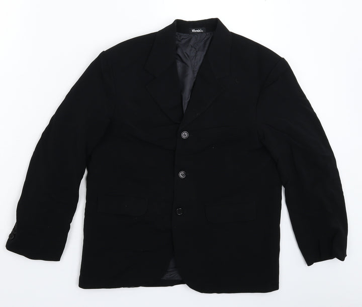 VivaKi Womens Black Jacket Suit Jacket Size 10