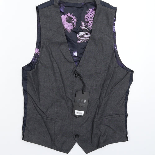 Lipsy Mens Grey   Jacket Suit Waistcoat Size 36