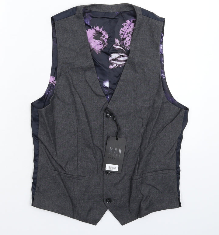 Lipsy Mens Grey   Jacket Suit Waistcoat Size 36