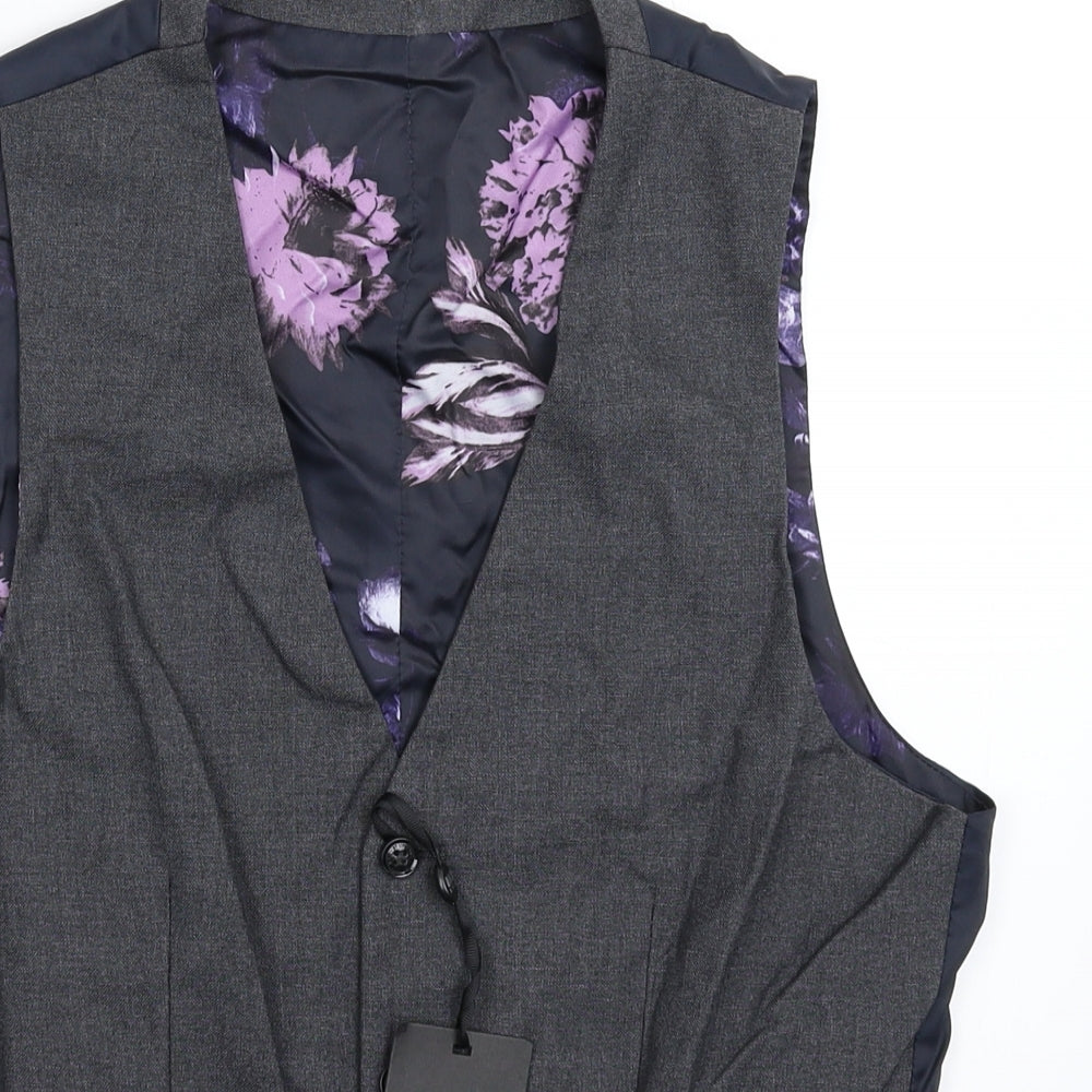 Lipsy Mens Grey   Jacket Suit Waistcoat Size 36