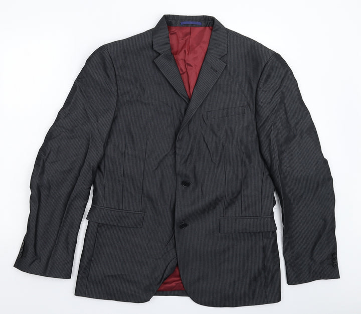 Marks and Spencer Mens Grey Striped  Jacket Suit Jacket Size 42