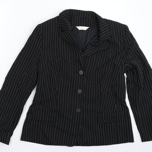 For Women Womens Black Striped  Jacket Blazer Size 12