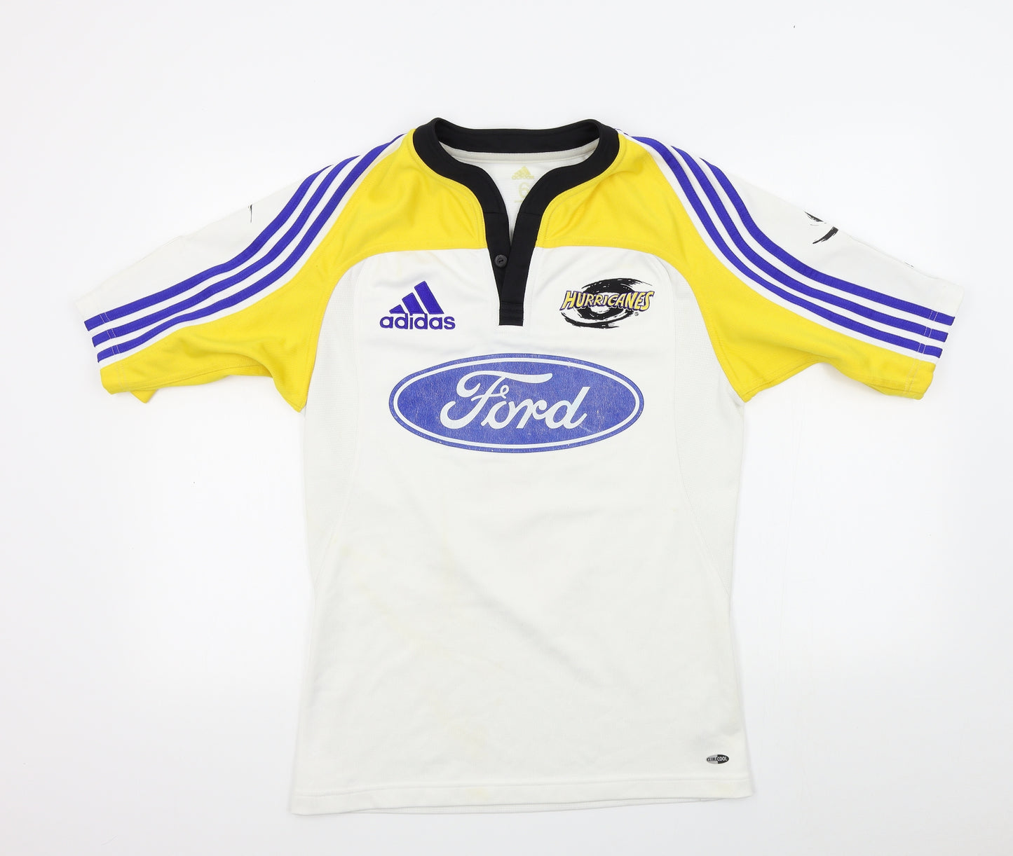 adidas Mens White Colourblock   T-Shirt Size M  - hurricanes