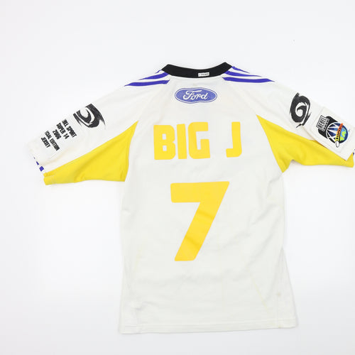 adidas Mens White Colourblock   T-Shirt Size M  - hurricanes