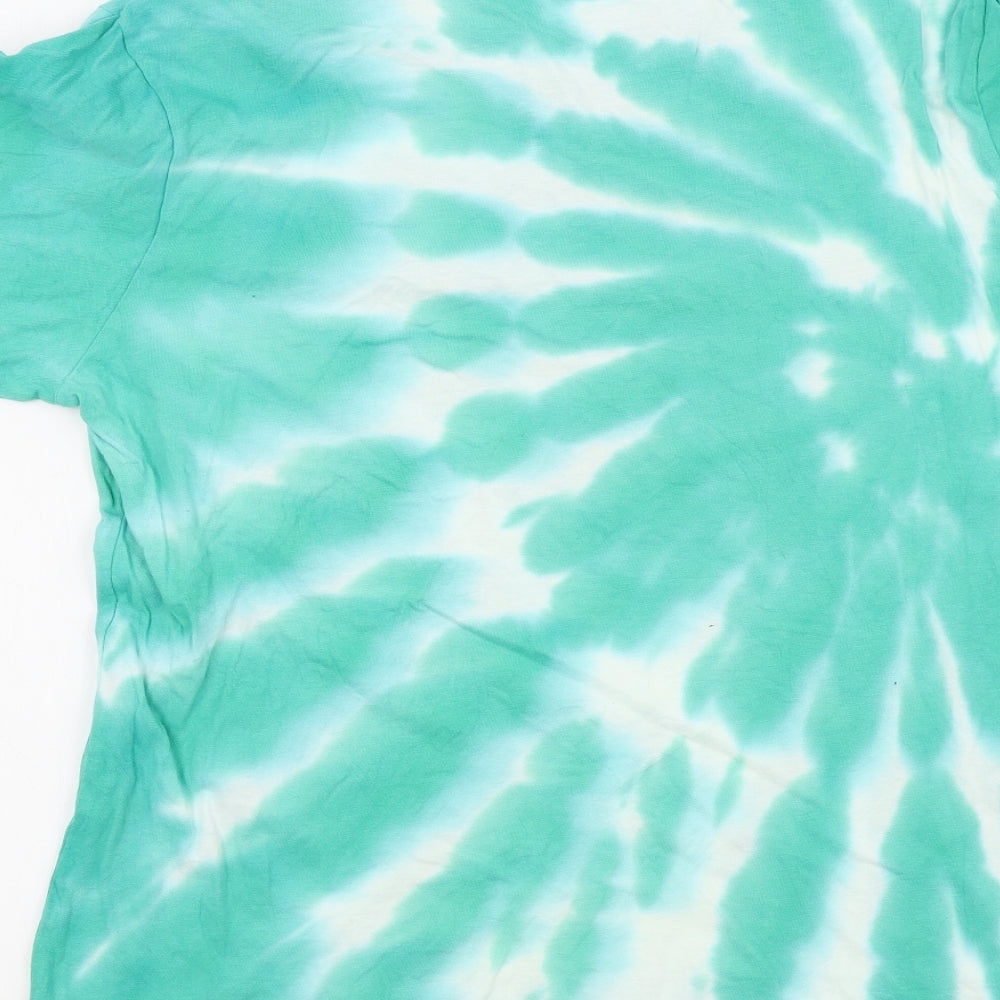 Preworn Mens Green Geometric   T-Shirt Size L