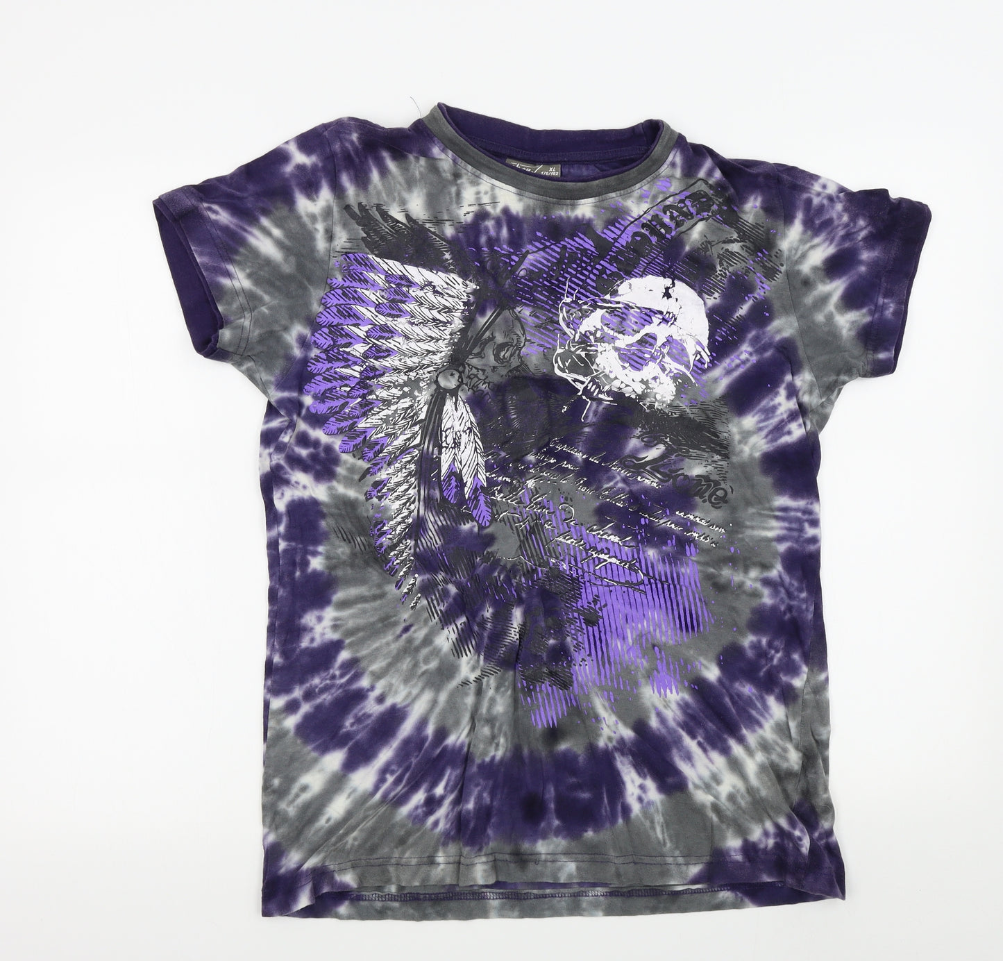 OKAY Boys Purple Geometric  Basic T-Shirt Size XL