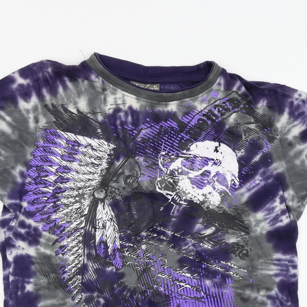 OKAY Boys Purple Geometric  Basic T-Shirt Size XL