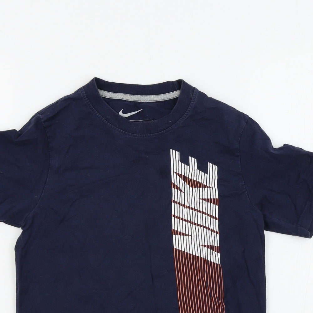 Nike Boys Blue Colourblock  Basic T-Shirt Size S