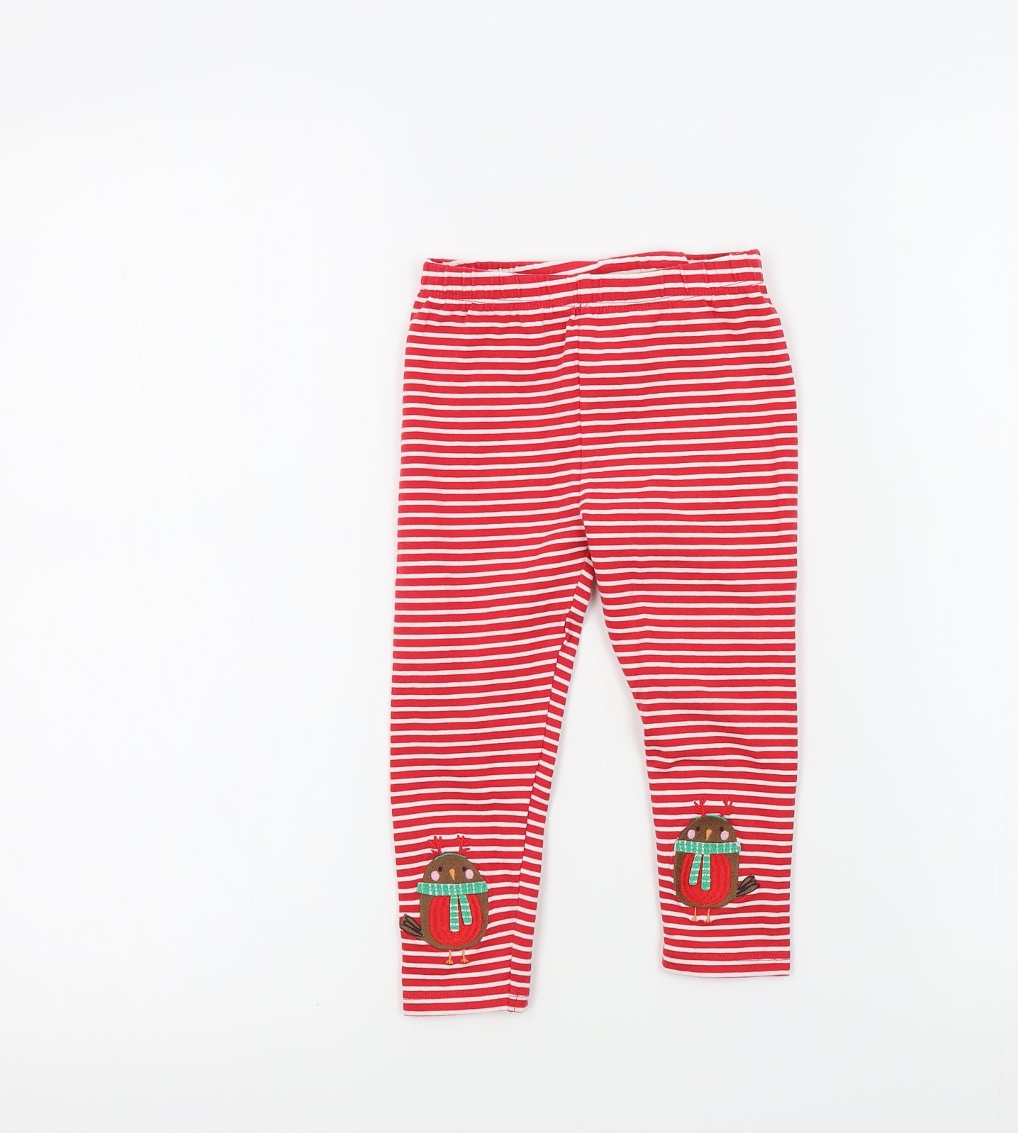 TU Girls Red Striped  Jegging Trousers Size 2 Years