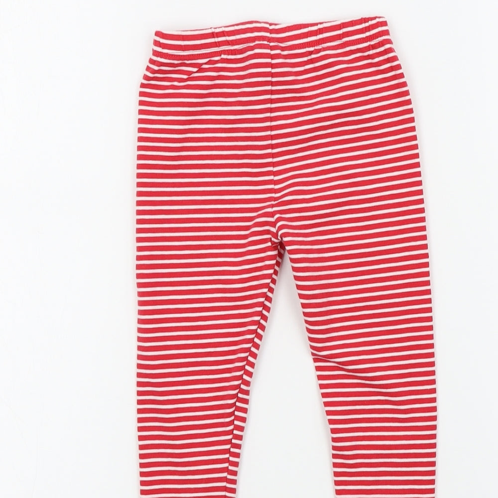 TU Girls Red Striped  Jegging Trousers Size 2 Years