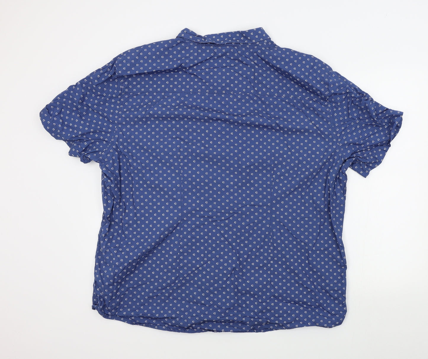 Easy Mens Blue Geometric   Button-Up Size 3XL