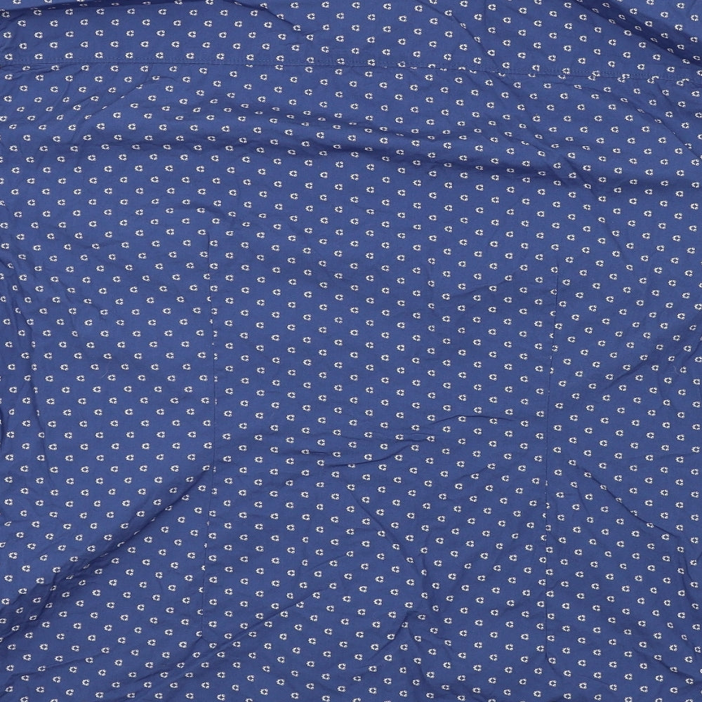 Easy Mens Blue Geometric   Button-Up Size 3XL
