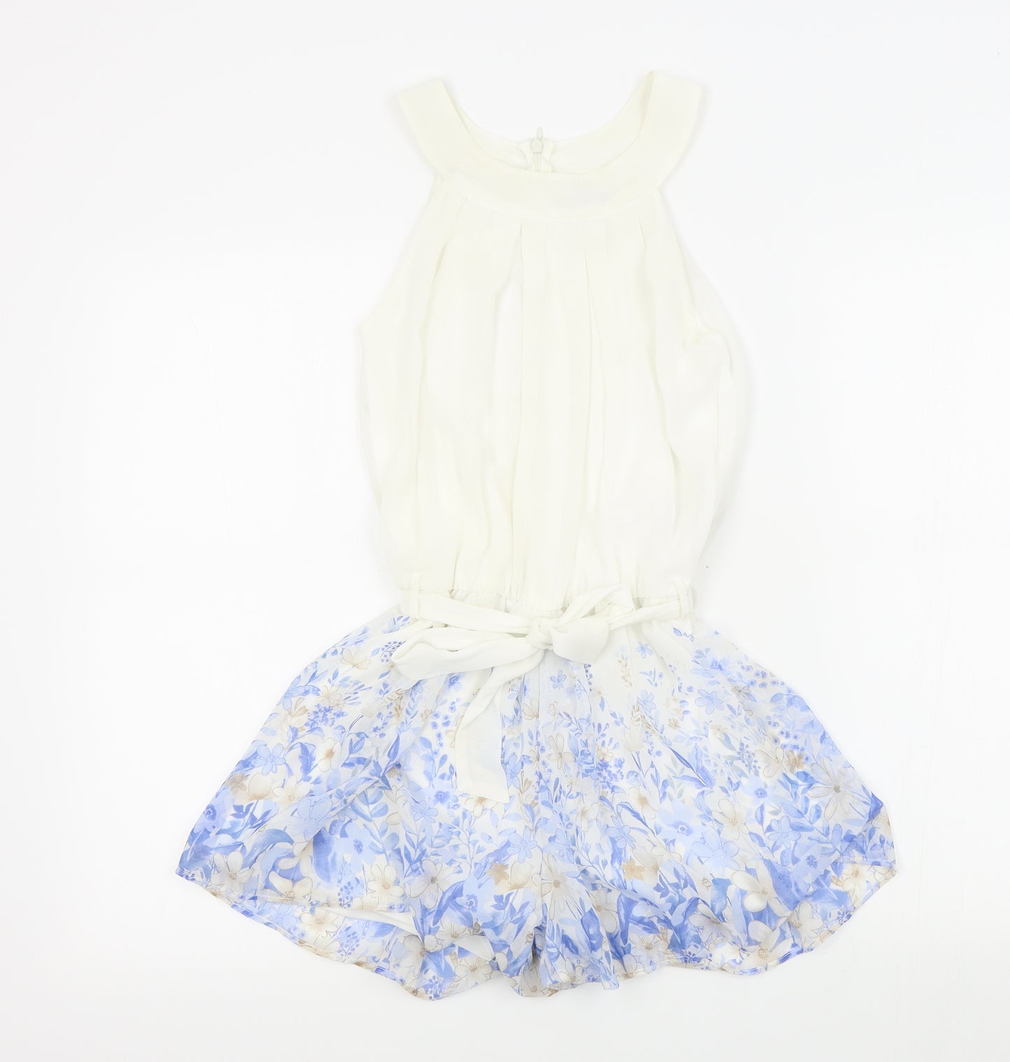 Mayoral Girls White Geometric  Shorts One-Piece Size 12 Years