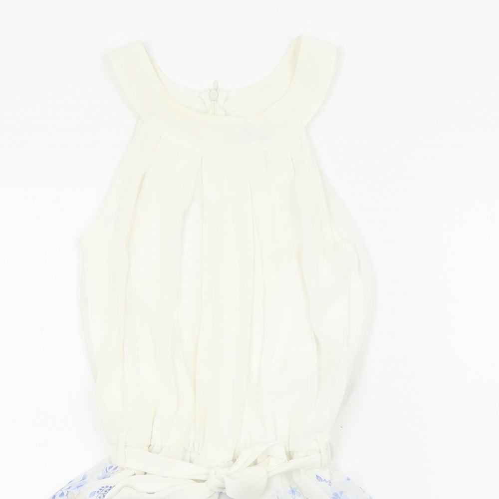 Mayoral Girls White Geometric  Shorts One-Piece Size 12 Years