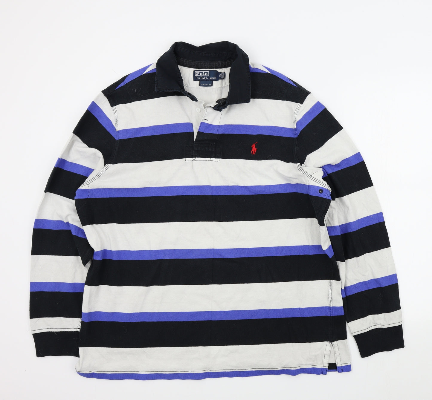 Polo Ralph Lauren Mens Black Striped   Polo Size XL