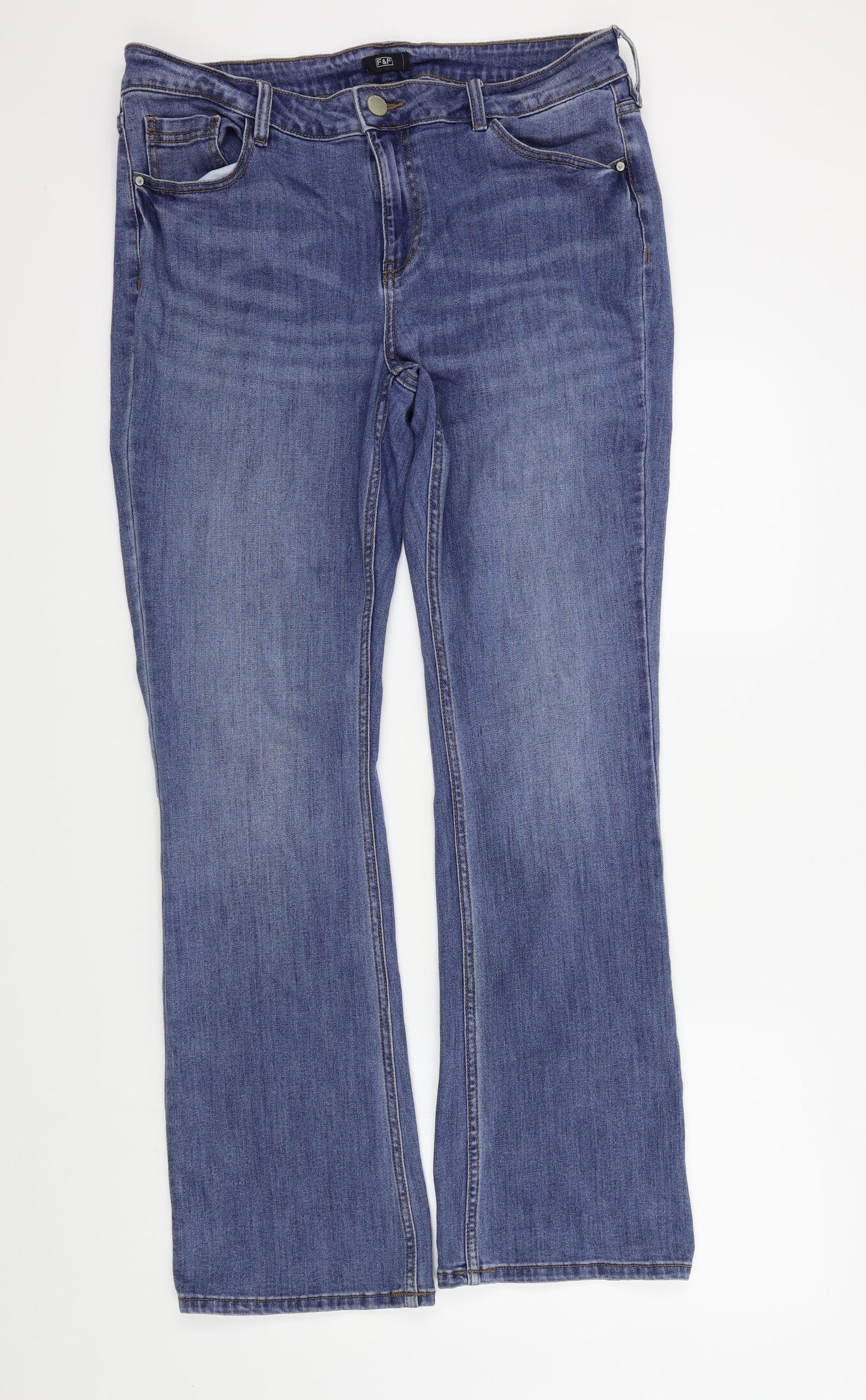 F&F Womens Blue   Bootcut Jeans Size 16 L31 in
