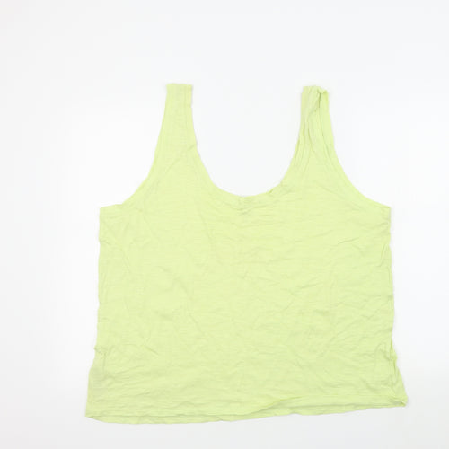 M&S Womens Yellow Colourblock  Basic T-Shirt Size 20