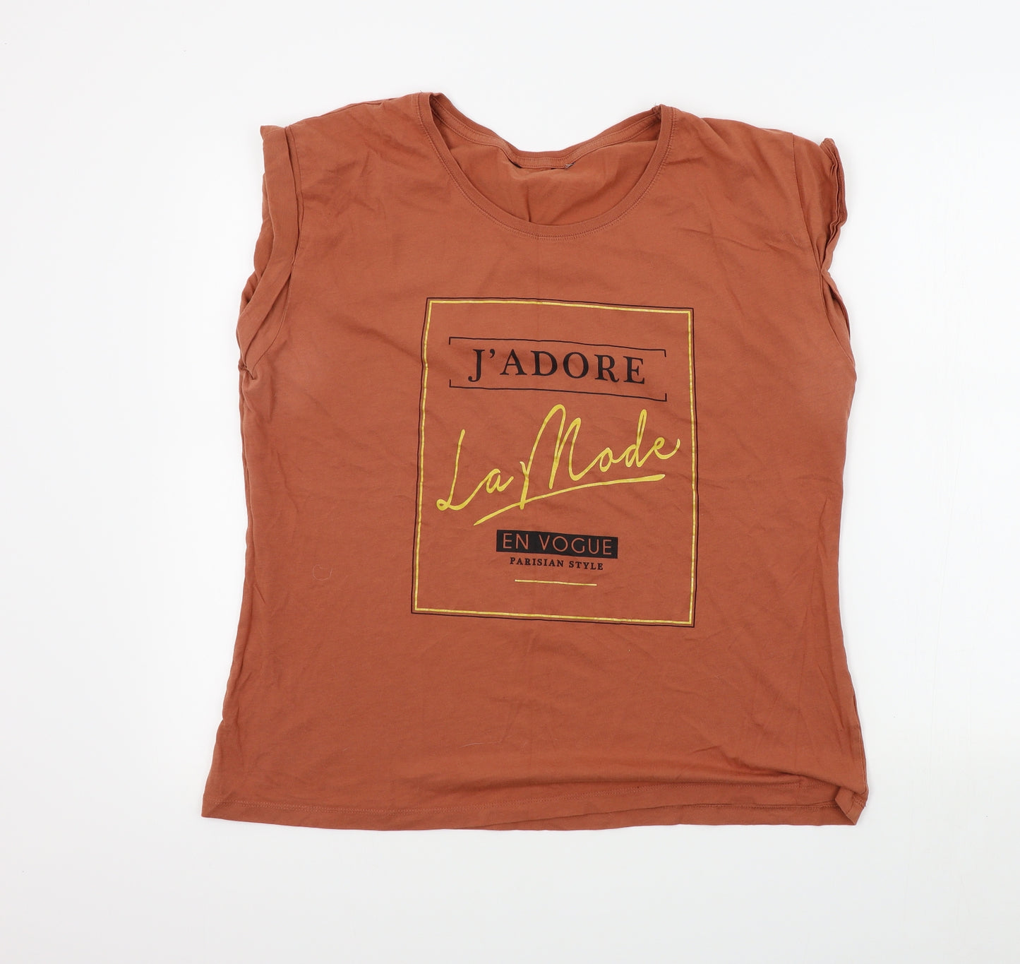 New Look Womens Brown Colourblock  Basic T-Shirt Size 18