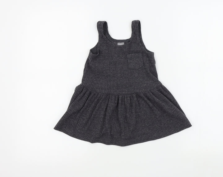 NEXT Girls Grey Chevron Fit & Flare Size 12-18 Months