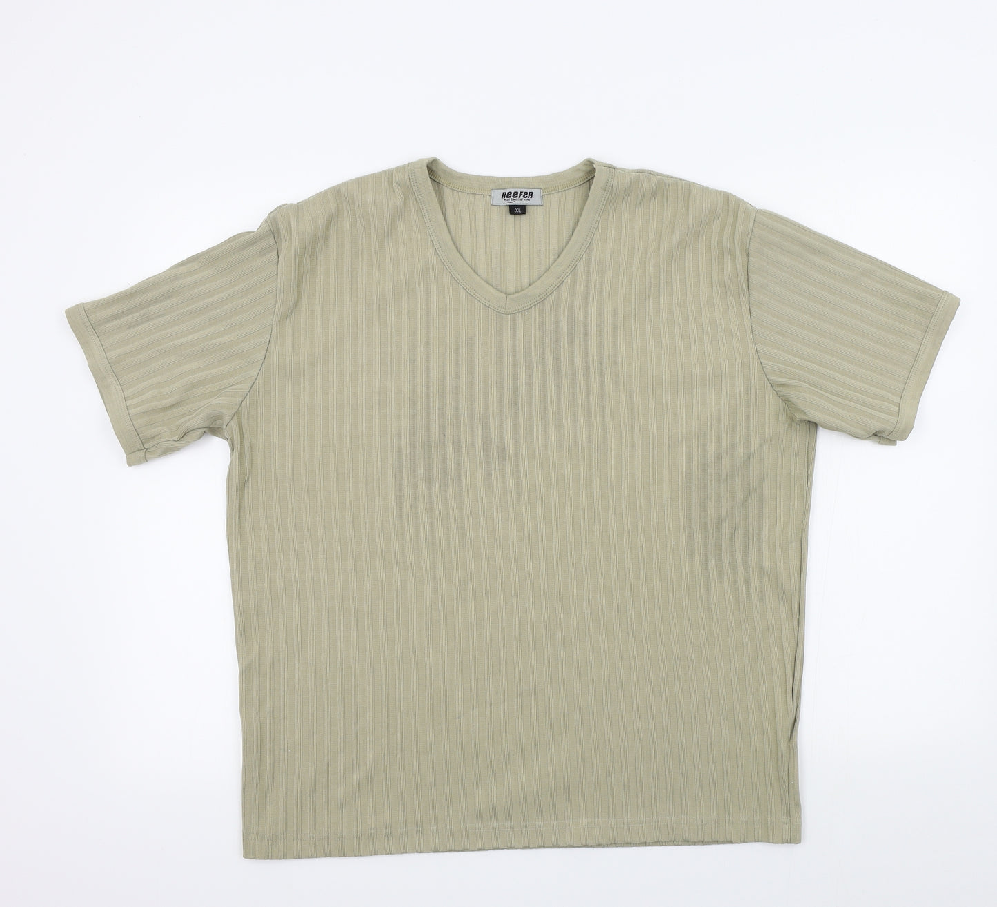 REEFER Mens Beige Houndstooth   T-Shirt Size XL