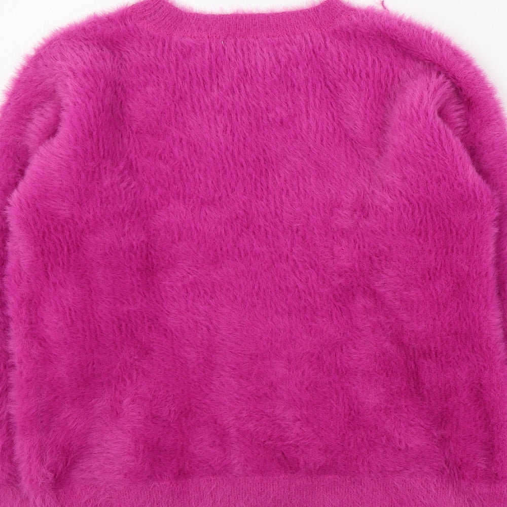 NEXT Girls Pink Colourblock  Pullover Jumper Size 10 Years