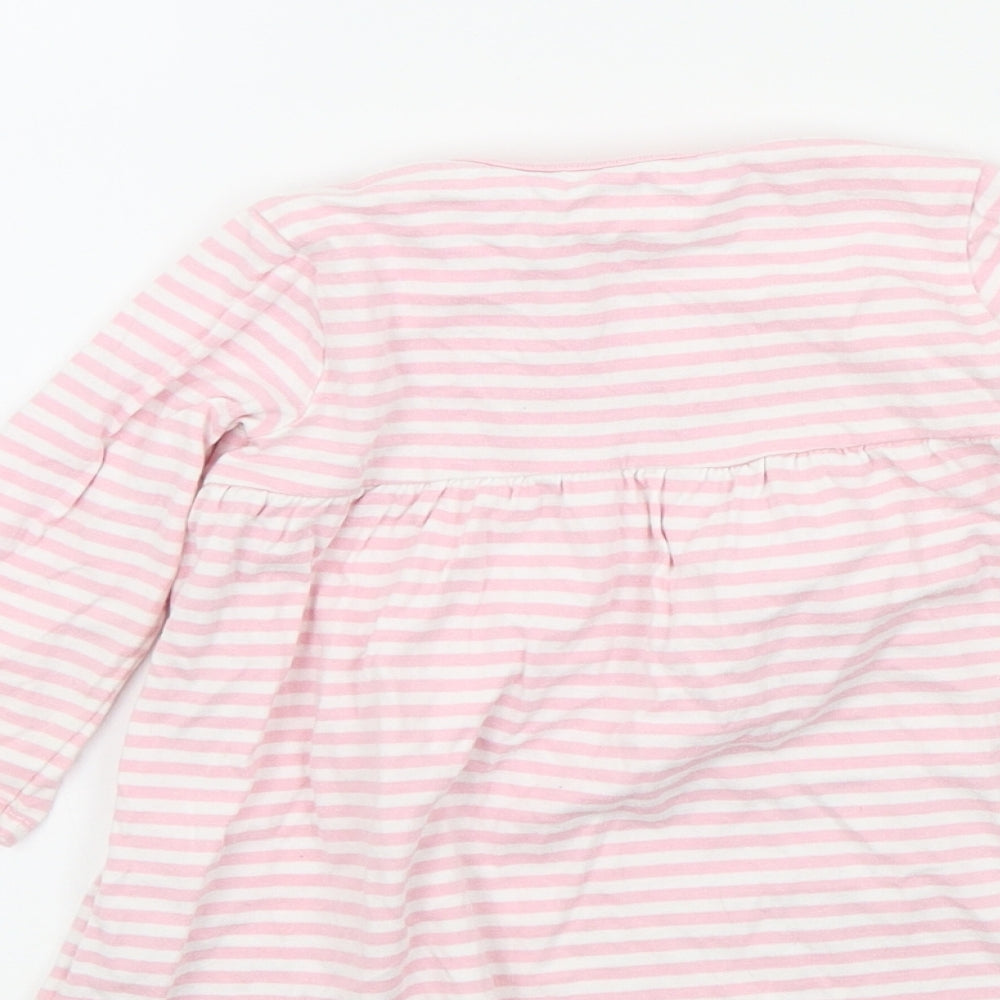 Blue Zoo Girls Pink Striped  Basic T-Shirt Size 6-9 Months