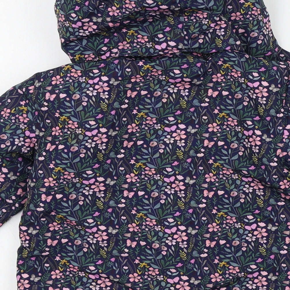Primark Girls Blue Geometric  Basic Coat Jacket Size 2-3 Years