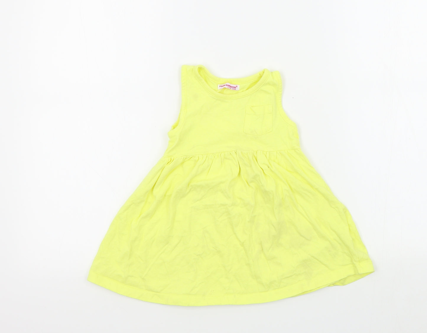YOUNG DIMENTIONS Girls Yellow   Fit & Flare  Size 2-3 Years