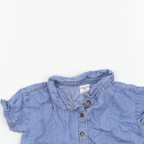 CARTER'S Girls Blue   Basic Button-Up Size 2 Years
